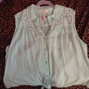 Mint green light tank top