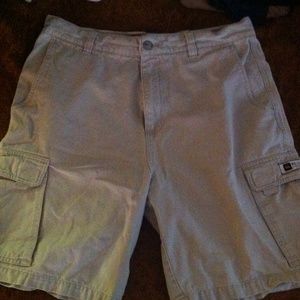 Quicksilver khaki shorts.
