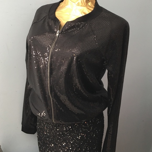 Material Girl Jackets & Blazers - Material Girl💕Sequined Bomber Jacket NWOT💕