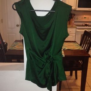 Emerald green side tie top