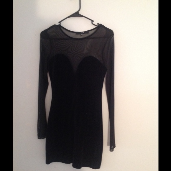 Forever 21 black velvet and sheer dress