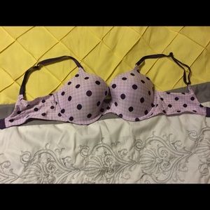Light purple with dark purple polka dots bra