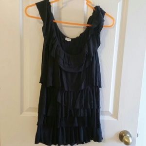 JCREW  black ruffle shirt