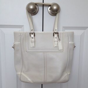 COACH white tote