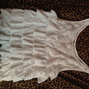 Ruffle lace tank top