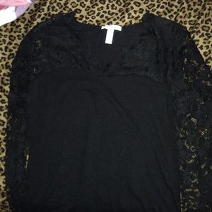 Black lace long sleeve shirt