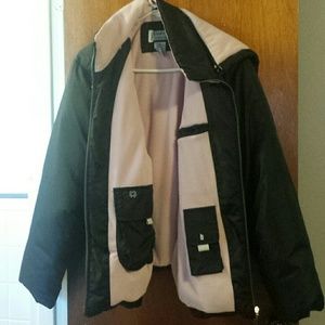 Pink and black heavy winter coat