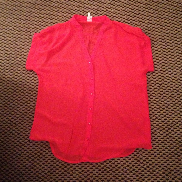 Pink see through button up