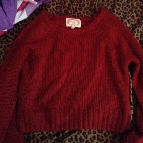 Red crop top sweater