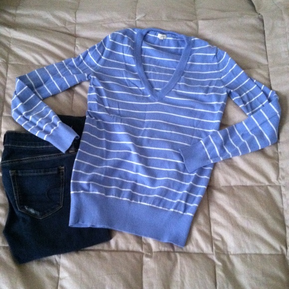 Blue & White Striped J.Crew Sweater