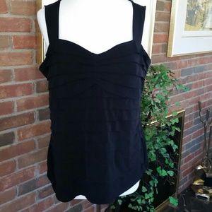 Black ruffle tank
