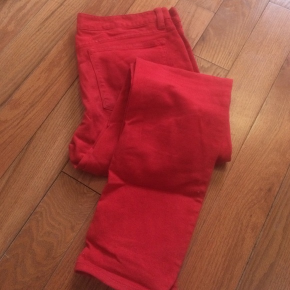 J crew matchstick jeans in red