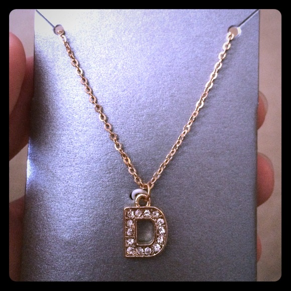 Sparkly "D" initial necklace