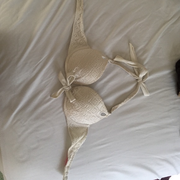 VS white lace bikini push up