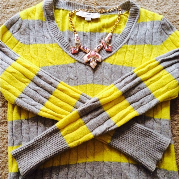 Grey and Yellow Loft Sweater