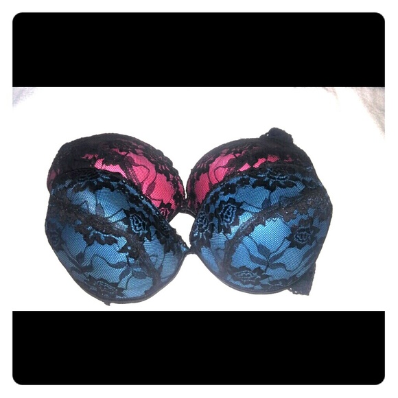 Blue and Pink Push-up bras