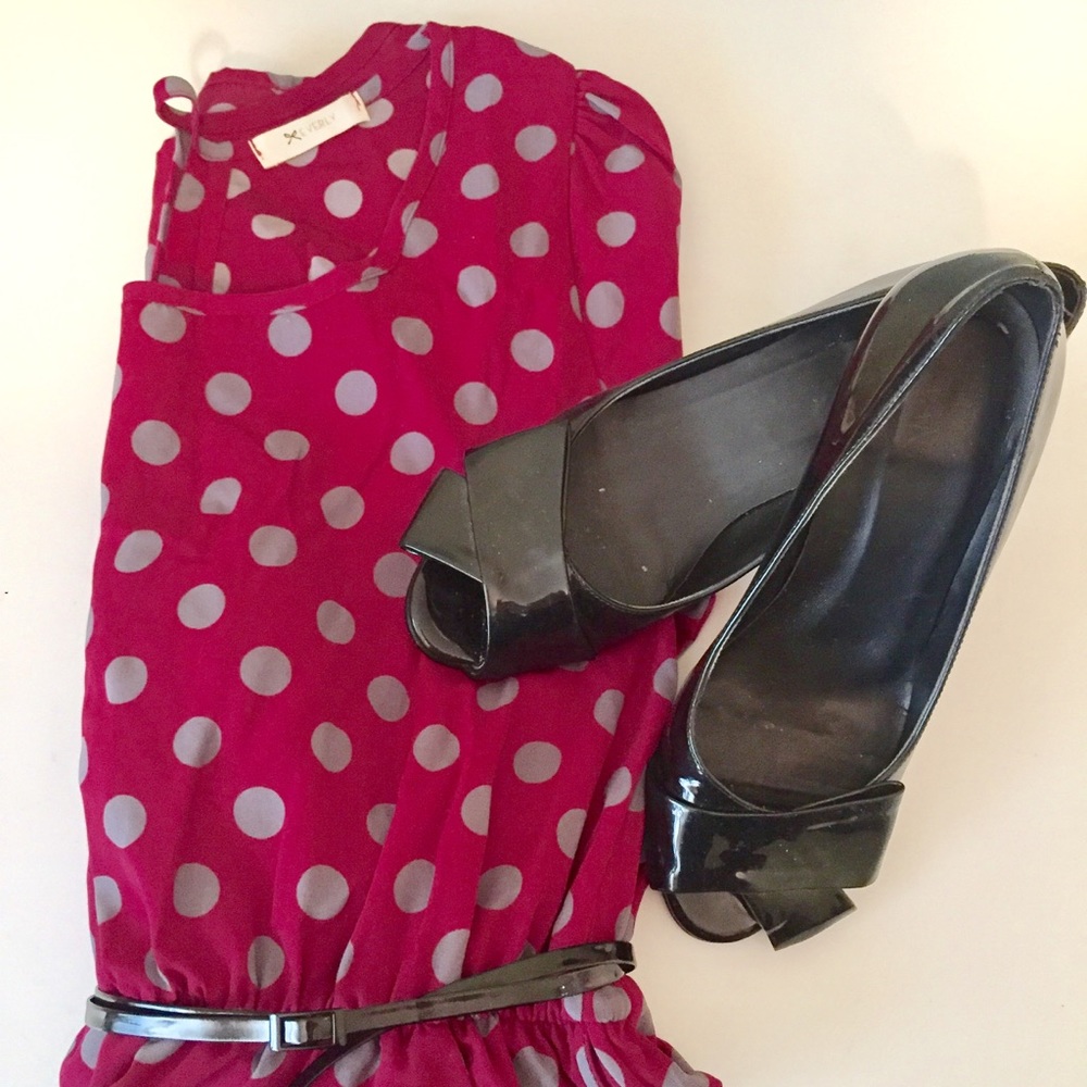 {Everly} Polka Dot Dress