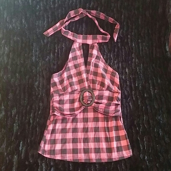 Pink and black halter top - Picture 1 of 1