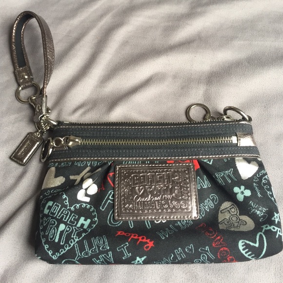 Coach Poppy 'Graffiti' Large Wristlet