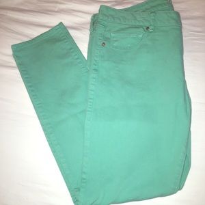 Turquoise American Eagle Skinnies