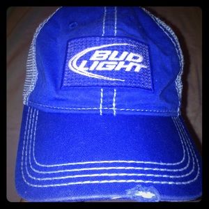 Blue sequined Bud Light hat