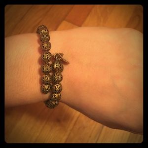 Alex and Ani ball-beaded wrap bracelet