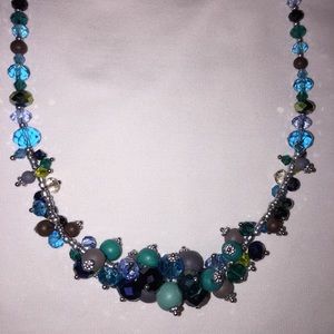 Cookie Lee Turquoise Rhinestone Necklace