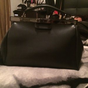 Black doctor satchel purse
