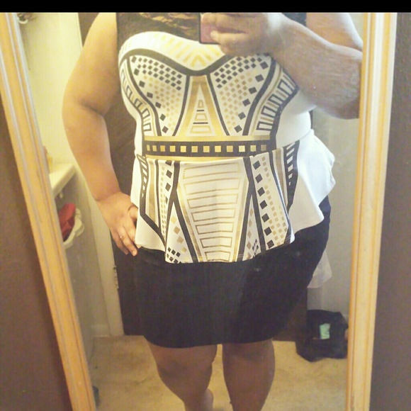 White,black,and gold dress