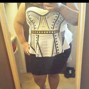 White,black,and gold dress