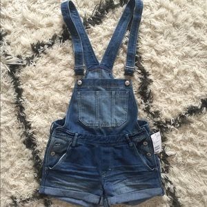 H&M denim short overalls NWT teen