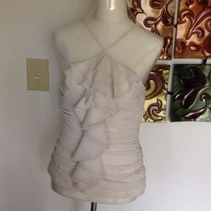 Cream ruffle halter