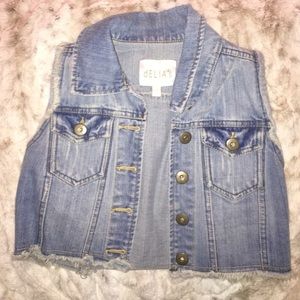 SOLD!!!!! Delia's crop denim vest
