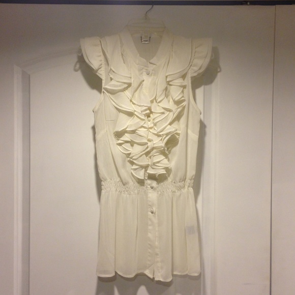 Ali & Kris Tops - Cream Ruffle Blouse