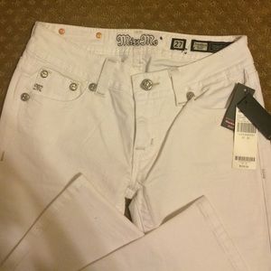White Miss Me Jeans-Boot Cut