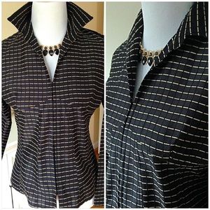 Elegant Black and Beige Blouse for the office