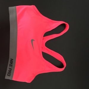 Nike pro drifit hot pink sports bra