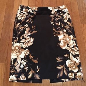 Black and cream floral skirt