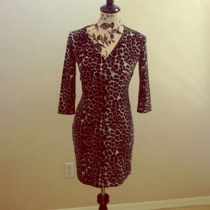 Express grey leopard print dress