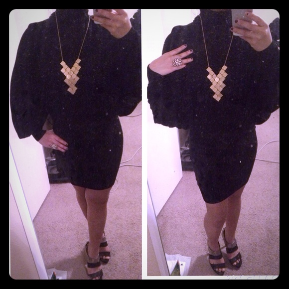 Bebe open back turtle neck sweater dress