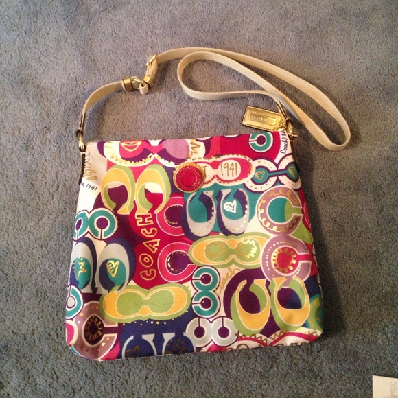 colorful coach purse