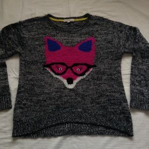 Hipster/Nerd Fox Boxy Knit Sweater