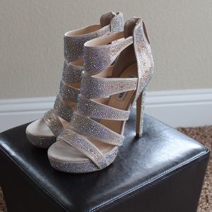 Glamorous silver high heels