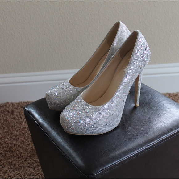 Bejeweled Silver Pumps