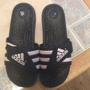 Adidas slides.