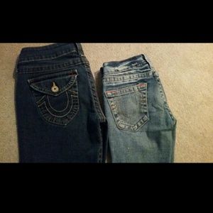 2 pairs True Religion jeans sz 27