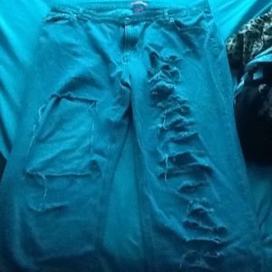 Diy ripped over sized jeans