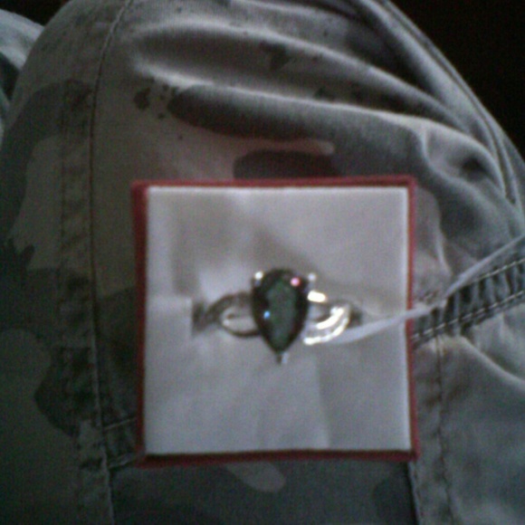 Mystic topaz and diamond ring