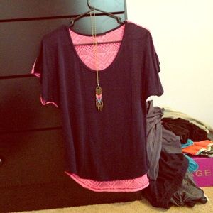 Navy Blue and Pink Shirt