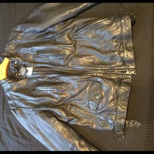 Navy/royal blue banana republic leather jacket